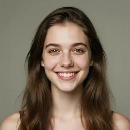 portrait of a beautiful smiling girl by Vanessa Beecroft