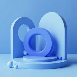 blue geometric scene, cycles render