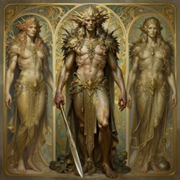 a detailed full body portrait of dolph, by greg rutkowski and justin gerard, digital art, monstrous, art nouveau, baroque style, realistic painting, very detailed, fantasy, dnd, character design, trending on artstation