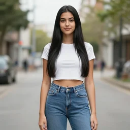 young spanish tall girl with long black hair and 20's clothing