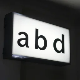 a sign with the letters a, b, c, d in it
