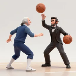 george washington and abraham lincoln playing basketball