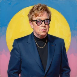 elton john lennon retrofuturist, oil painting, ultradetailed, artstation