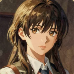 Makise Kurisu from Steins;Gate pin up modelling, portrait, post war style, detailed face, american postcard art style, anime, by Gil Elvgren, Julie Bell, krenz cushart, Greg Hildebrandt