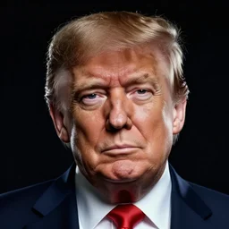 photo still of donald trump! not wearing any makeup!, studio portrait photo, studio lighting, rim light, key light 8 5 mm f 1. 8