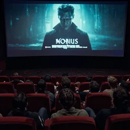 people watching the film morbius in the cinema by greg rutkowski