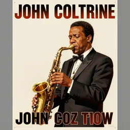 vintage poster of jazz show, john coltrane
