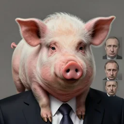 anthropomorphic pig, vladimir putin pig hybrid, pig putin face mix, transformation, macabre, horror, by donato giancola and greg rutkowski and wayne barlow and zdzisław beksinski, realistic face, visible face, digital art