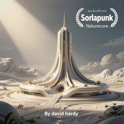 photorealistic image of a retro futurism, solarpunk, biopunk, naturecore, by david hardy