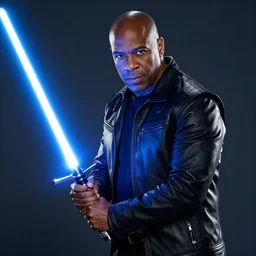 steve harvey holding a lightsaber, beautiful dynamic lighting, cinematic, extremely high detail, photo realistic, cinematic lighting, 8 k