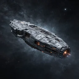 a lovecraftian spaceship appearing through the void