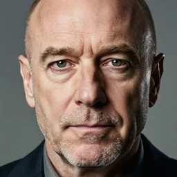 extreme close-up portrait of saul goodman looking into the camera, studio lighting