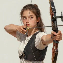 potrait bust of young woman archery gitl, artstation trending, concept art, digital painting