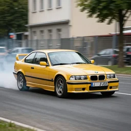 a bmw e 3 6 drifting in the streets