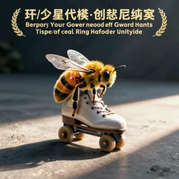 A bee roller skating