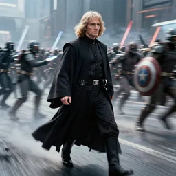 Emperor Palpatine Return of the jedi Ian mcdiarmid ford 1983, motion blur runs through massive battlefront, mcu style, explosions, fire, real life, spotted, ultra realistic, 4K, movie still, UHD, sharp, detailed, cinematic, render, modern