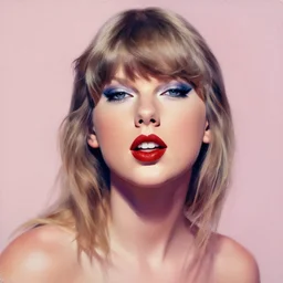 bauhaus style painting of taylor swift, portrait, symmetrical features, perfect,