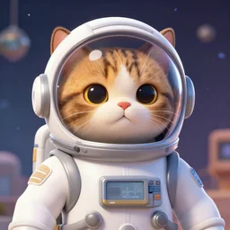 anthropomorphic cat in a space sute in the style of zootopia