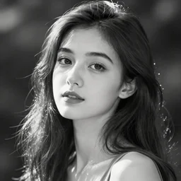 Portrait of a beautiful woman, black and white, by Kentaro Miura