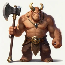 huge smug minotaur wielding a greataxe, realistic art by donato giancola and greg rutkowski, digital art, trending on artstation