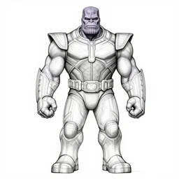 symmetry concpet art, full shot, traditional ink, sketch, of thanos, line sketch, intricate, elegant, highly detailed, monochrome, digital painting, artstation, concept art, sharp focus, illustration, art by borderlands 3 and peter polach