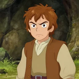 angry scarlett johansson as bilbo baggins, 1 9 7 7 the hobbit cartoon