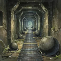 an underground ancient temple corridor full of traps by Makoto Shinkai, pressure plate, tripwire, rolling boulder trap, epic composition