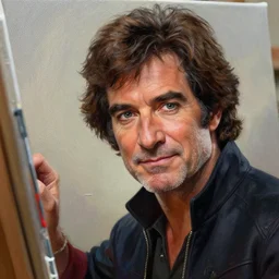a closeup photorealistic photograph of bob ross painting the avengers on a canvas. professional capture, well lit shot. this 4 k hd image is trending on artstation, featured on behance, well - rendered, extra crisp, features intricate detail, epic composition and the style of unreal engine.
