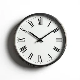 scandinavian wall clock, professional product shot, isolated on a pure white background, centered, entire object in frame, sharp focus, soft studio lighting