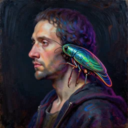 el chapulin colorado profile shot, hyperrealistic, subject in center of frame, neonpunk, oil on wood portrait by kim jung gi and rembrandt and leonardo da vinci and jan van eyck, artstation, deviantart, rule of thirds
