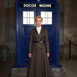 millie bobby brown dressed at the 4 th doctor who inside the tardis