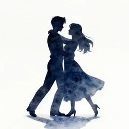 a beautiful watercolor painting of a silhouetted couple having a slow dance, digital painting, artstation, concept art, lighting by delphin enjolras, smooth, sharp focus, dynamic lighting, ultrarealistic, cinematic, octane render, 8 k