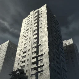 illustration of a tall apartment building in a city made of concrete, dramatic lighting, illustration by Greg rutkowski, Shaun Tan art, yoji shinkawa, 4k, digital art, concept art, trending on artstation