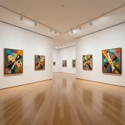 interior view overlooking a wild crazy beautiful art museum, located in aspen colorado, bright colored buildings