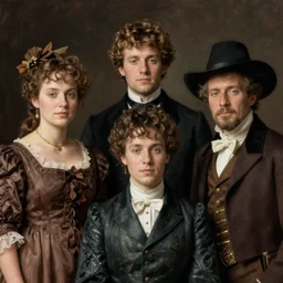 Portrait of victorian people. Detailed.