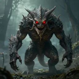 monster with two red eyes inspired by elden ring