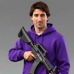 highly detailed portrait justin trudeau in purple hoody holding ar - 1 5! in gta v stephen bliss unreal engine fantasy art by greg rutkowski loish rhads ferdinand knab makoto shinkai lois van baarle ilya kuvshinov rossdraws tom bagshaw global illumination radiant light detailed intricate environment