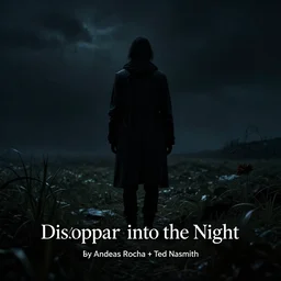 Disappear into the night, by Andreas Rocha + Ted Nasmith, dark, cinematic lighting, masterpiece, highly detailed, 8k resolution, trending on art station