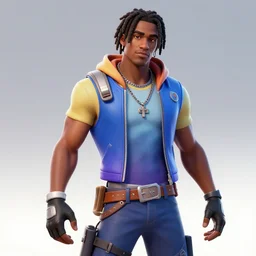 Playboy Carti as a fortnite skin, hyper realistic, high detalied, 8k, artstation, digital art,