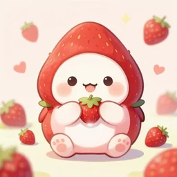 adorable strawberry creature trending on pixiv