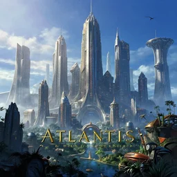 a futuristic sci - fi city skyline's in the style of atlantis : the lost empire ( 2 0 0 1 )