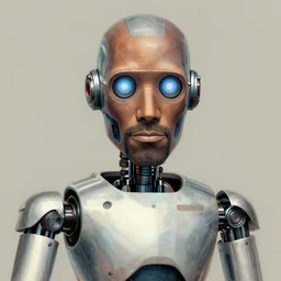 a highly detailed beautiful portrait of [ robot ] dave chappelle by gregory manchess, james gurney, james jean