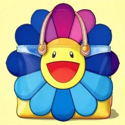 baliness barong in the style of Takashi Murakami