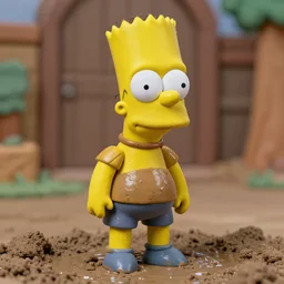 bart simpson sculpture made of wet mud