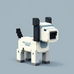 A robot dog, voxel art