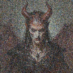 a stunning digital painting of Satan with a disturbing look. Highly detailed masterpiece