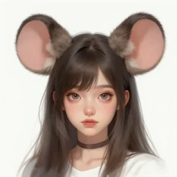 character design portrait of a cute girl with large furry rat ears, looking at the camera, 4 k, concept art, by wlop, ilya kuvshinov, artgerm, krenz cushart, pixiv.