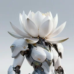 futuristic nymphaea themed mecha waterlily upper body, large sepal forming helmet, highly detailed, nymphaea, 8 k hd resolution, barbatos gundam with floral inlay, bandai box art, tristan eaton, makoto kobayashi, frank gehry, raymond swanland