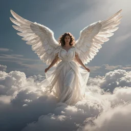 nichelle nichols as an angel in cloud heaven photorealistic fantasy epic
