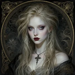 beautiful striking Pre-Raphaelite goth emo punk Thora Birch by Artgerm and Greg Rutkowski, pale, intricate, elegant, highly detailed, digital painting
